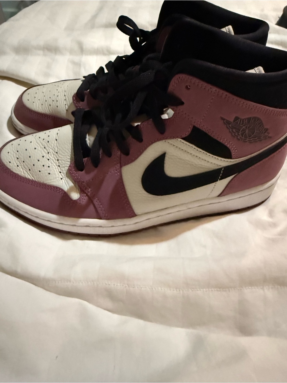 Jordan Women’s High-Top Sneakers in Mauve, White and Black